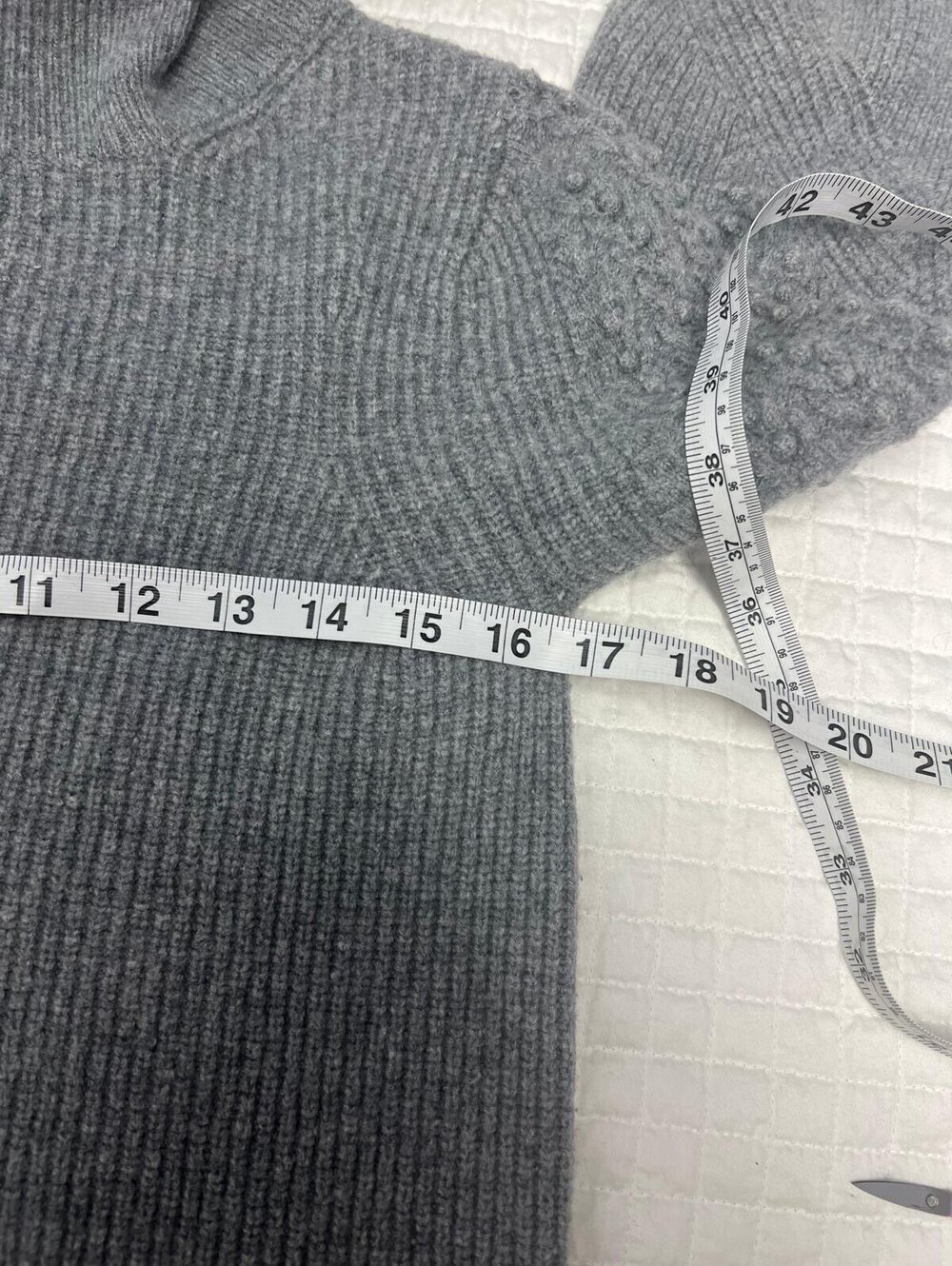 PAIGE Heather Grey Wool Blend Bobble Knit Turtleneck Sweater S - Picture 9 of 9